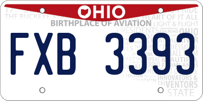 OH license plate FXB3393
