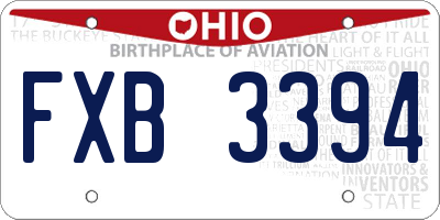 OH license plate FXB3394