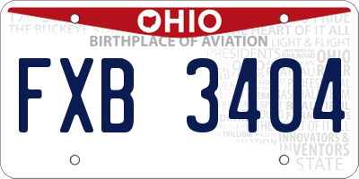 OH license plate FXB3404