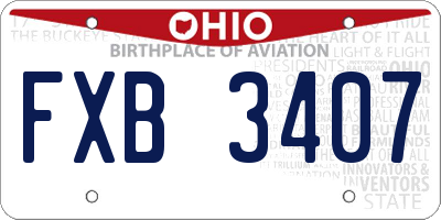 OH license plate FXB3407