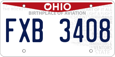 OH license plate FXB3408