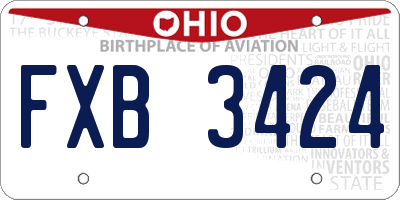 OH license plate FXB3424