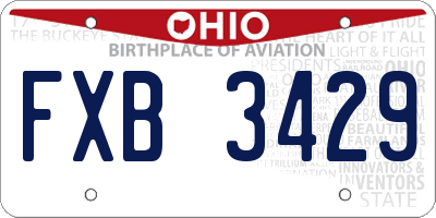 OH license plate FXB3429