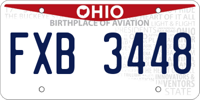 OH license plate FXB3448