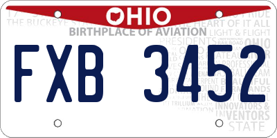 OH license plate FXB3452