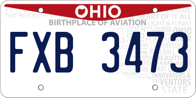 OH license plate FXB3473
