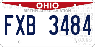 OH license plate FXB3484