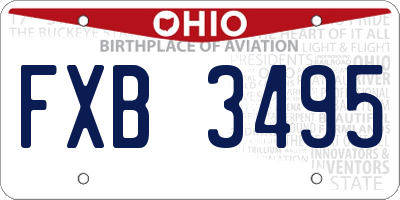 OH license plate FXB3495