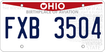 OH license plate FXB3504