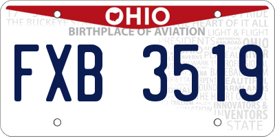 OH license plate FXB3519