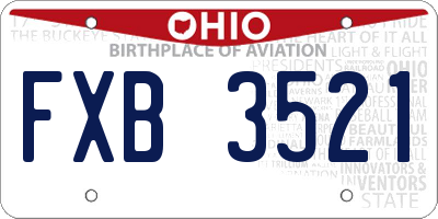 OH license plate FXB3521