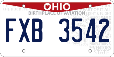 OH license plate FXB3542