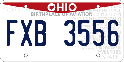 OH license plate FXB3556