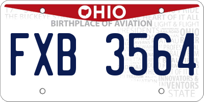OH license plate FXB3564
