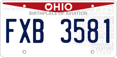 OH license plate FXB3581