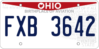 OH license plate FXB3642
