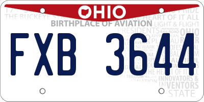 OH license plate FXB3644