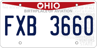 OH license plate FXB3660