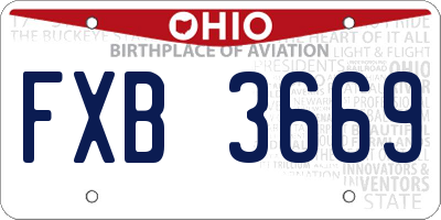 OH license plate FXB3669