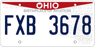 OH license plate FXB3678