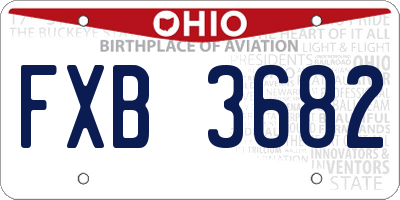OH license plate FXB3682
