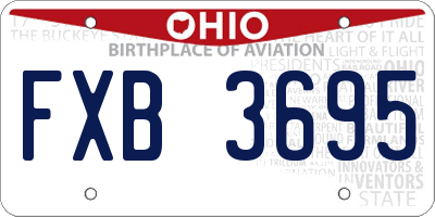 OH license plate FXB3695