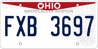 OH license plate FXB3697