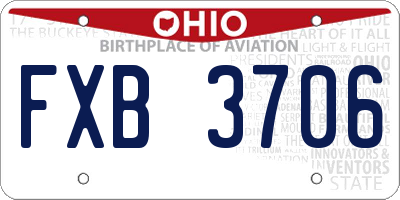 OH license plate FXB3706