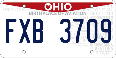 OH license plate FXB3709