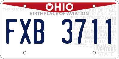 OH license plate FXB3711