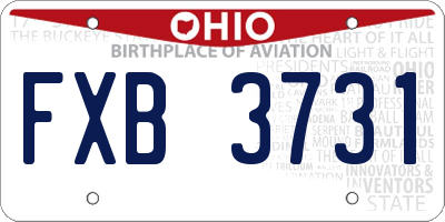 OH license plate FXB3731