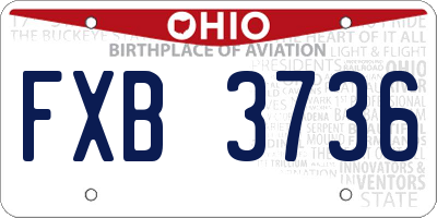 OH license plate FXB3736