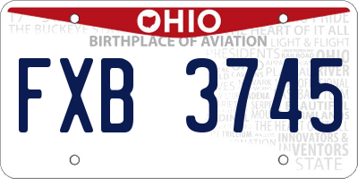 OH license plate FXB3745
