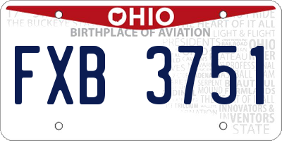 OH license plate FXB3751