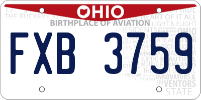 OH license plate FXB3759