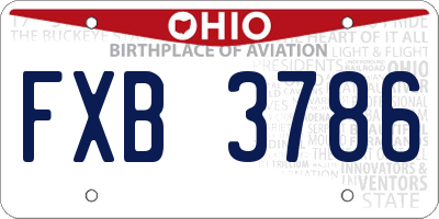 OH license plate FXB3786