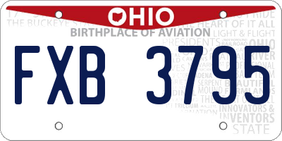 OH license plate FXB3795