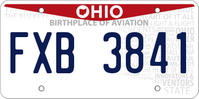 OH license plate FXB3841