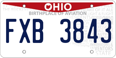 OH license plate FXB3843