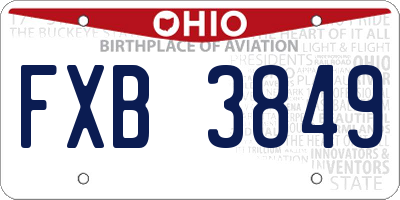 OH license plate FXB3849