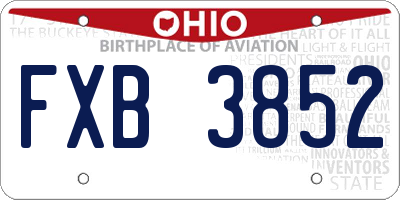 OH license plate FXB3852
