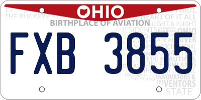 OH license plate FXB3855