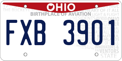 OH license plate FXB3901