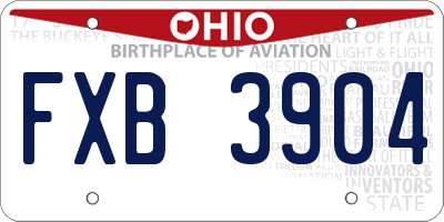 OH license plate FXB3904