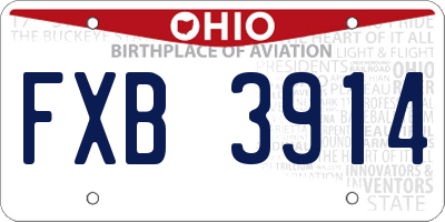 OH license plate FXB3914
