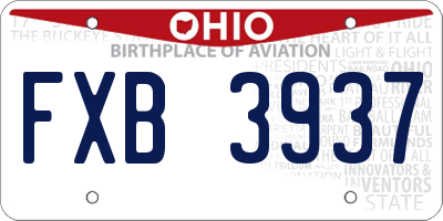 OH license plate FXB3937