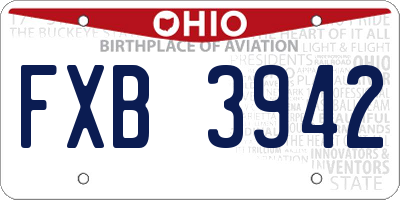 OH license plate FXB3942