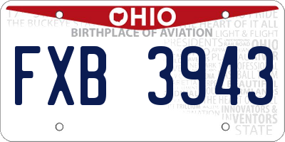 OH license plate FXB3943
