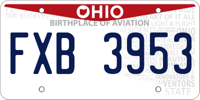 OH license plate FXB3953