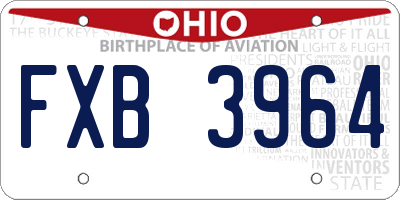 OH license plate FXB3964
